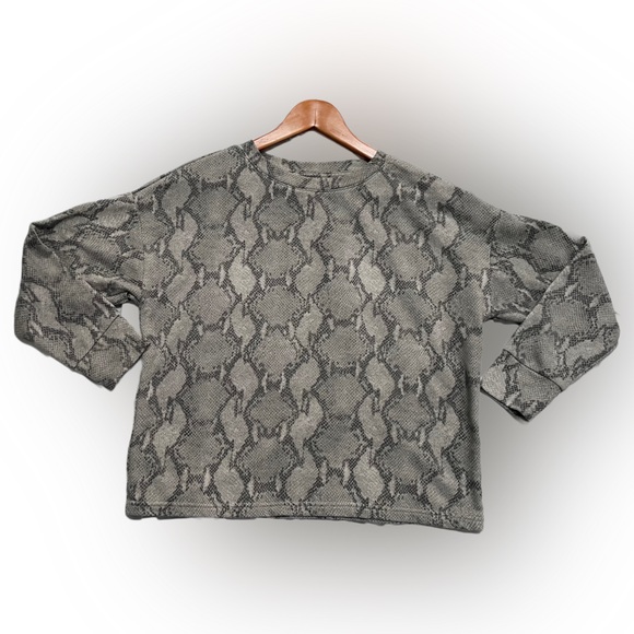 Banana Republic Snakeskin Print Long Sleeves Sweatshirt Size:M Gray - Picture 1 of 5
